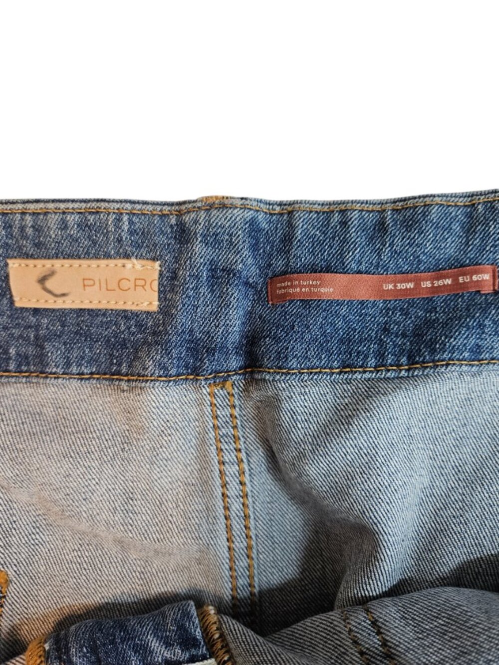Anthro Pilcro The Skipper Crop Wide Leg Jeans Medium Wash Women's 26 High Rise - Picture 8 of 15